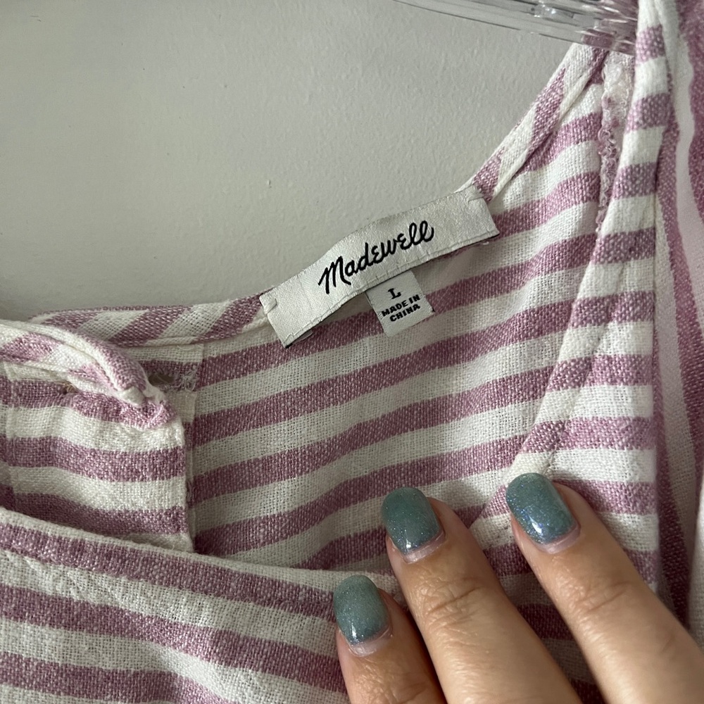 Madewell Striped Purple and White Dress - Picture 8 of 8